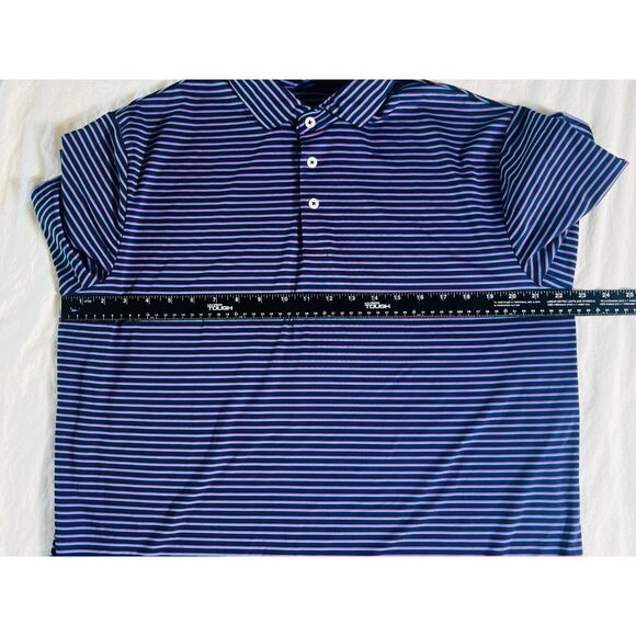 RLX Ralph Lauren Navy Stripe Classic Fit Moisture Wicking Polo Large MSRP $110 - Picture 7 of 8